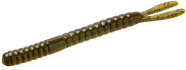 Zoom Zoom Fork Tail Soft Bait 17 Pack Green Pumpkin