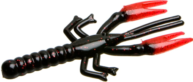 Zoom Zoom Lil Critter Craw 12 Pack 3in Black Red Glit/Red
