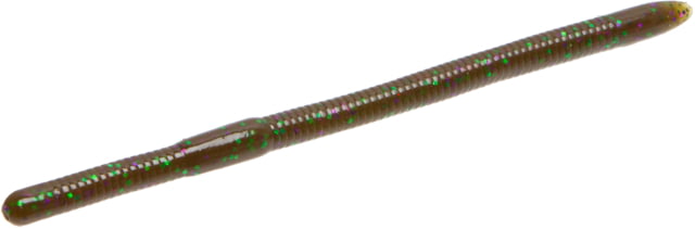 Zoom Mag Swamp Crawler Bulky Finesse Worm 15 Pack 6.5in Green Pump Purple Green