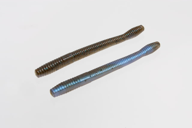 Zoom Magnum Finesse Worm 10 Pack 5in Green Pumpkin Blue Flash