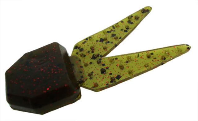 Zoom Zoom Small Chunk Jig Trailer 5 Pack 2.5in Green Pumpkin Red