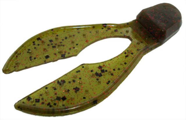 Zoom Super Chunk Jig Trailer 5 Pack 3.5in Green Pumpkin Red