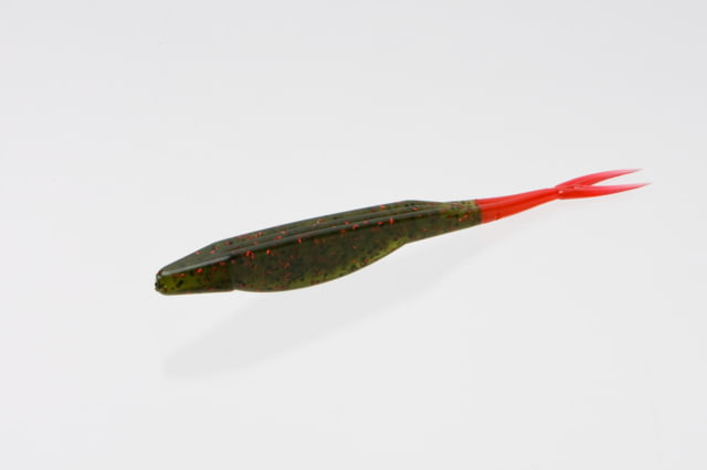 Zoom Zoom Super Fluke Baitfish Imitator 10 Pack 5.25in Avocado/Red
