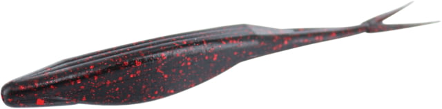 Zoom Zoom Super Fluke Baitfish Imitator 10 Pack 5.25in Black Red Glitter