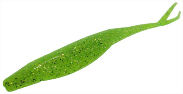 Zoom Super Fluke Baitfish Imitator 10 Pack 5.25in Chartreuse Glitter