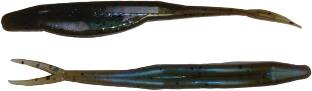 Zoom Zoom Super Fluke Baitfish Imitator 10 Pack 5.25in Green Pumpkin Blue Flash