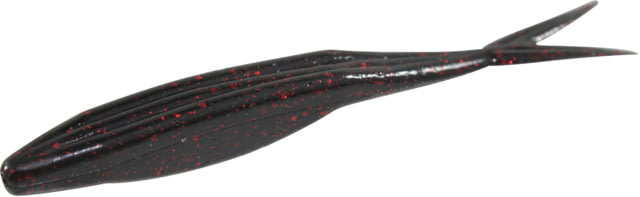 Zoom Super Fluke Jr Baitfish Imitator 10 Pack 4in Black Red Glitter