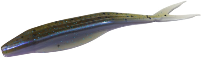 Zoom Super Fluke Jr Baitfish Imitator 10 Pack 4in Green Pumpkin Blue Flash