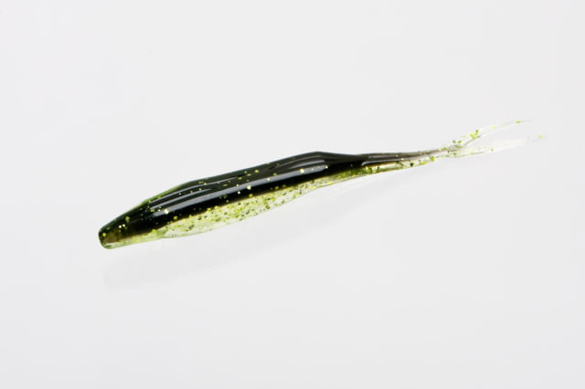 Zoom Zoom Super Fluke Baitfish Imitator 10 Pack 5.25in Midnight Chartreuse