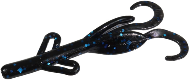 Zoom Tiny Brush Hog Mini Creature Bait 15 Pack 3in Black/Blue