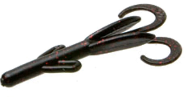 Zoom Tiny Brush Hog Mini Creature Bait 15 Pack 3in Black Red Glitter