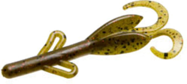 Zoom Tiny Brush Hog Mini Creature Bait 15 Pack 3in Green Pumpkin Red