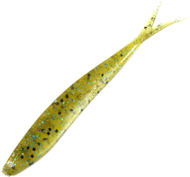 Zoom Tiny Fluke Baitfish Imitator 20 Pack 3in Green Pumpkin Blue