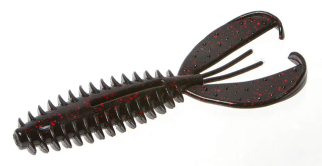 Zoom Zoom Z-Craw 6 Pack 4.5in Black Red Glitter