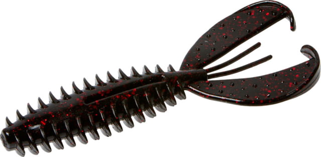 Zoom Z-Craw Jr 8 Pack 3.5in Black Red Glitter