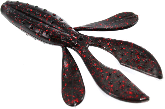 Zoom Z-Hog Jr Creature Bait 10 Pack 3.5in Black Red Glitter