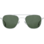 AO Original Pilot 4 Sunglasses, Matte Silver Frame, Green Glass Polarized Lens, Standard Temple w/ Smoke Temple Tip, 52-20-140, OP-452STSMGNG-P