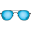 AO Original Pilot Sunglasses, Black Frame, 55 mm SunFlash Blue Mirror AOLite Nylon Lenses, Bayonet Temple, Polarized, 738921564829