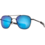 AO Original Pilot Sunglasses, Black Frame, 55 mm SunFlash Blue Mirror SkyMaster Glass Lenses, Bayonet Temple, Polarized, 738921564805