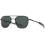 AO Original Pilot Sunglasses, Black Frame, 57 mm True Color Gray AOLite Nylon Lenses, Bayonet Temple, Polarized, 738921562238