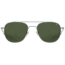 AO Original Pilot Sunglasses, Matte Silver Frame, 52 mm Calobar Green AOLite Nylon Lenses, Bayonet Temple,738921550129