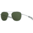 AO Original Pilot Sunglasses, Matte Silver Frame, 52 mm Calobar Green AOLite Nylon Lenses, Bayonet Temple, Polarized, 738921550136