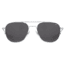 AO Original Pilot Sunglasses, Silver Frame, 55 mm True Color Gray SkyMaster Glass Lenses, Bayonet Temple, Polarized, 738921549918