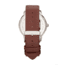Elevon Gauge Leather-Band Watch - Mens, White/Dark Brown, One Size, ELE122-1