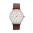 Elevon Gauge Leather-Band Watch - Mens, White/Dark Brown, One Size, ELE122-1