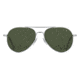 AO General Sunglasses, Silver, Calobar Green AOLite Nylon Lenses, Polarized, 55-14-140 B47, GEN255STSMGNN-P