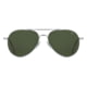 AO General Sunglasses, Silver, Calobar Green AOLite Nylon Lenses, Polarized, 55-14-140 B47, GEN255STSMGNN-P
