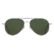 AO General Sunglasses, Silver, Calobar Green SkyMaster Glass Lenses, 55-14-140 B47, GEN255STSMGNG