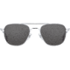 AO Original Pilot 2 Sunglasses, Silver Frame, Gray Nylon Lens, Standard Temple, 55-20-145, OP-255STCLGYN