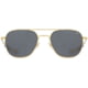AO Original Pilot Sunglasses Gold Frame 52 mm True Color Gray AOLite Nylon Lenses Bayonet Temple Polarized