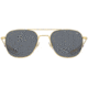 AO Original Pilot Sunglasses, Gold Frame, 55 mm True Color Gray AOLite Nylon Lenses, Bayonet Temple, Polarized, 738921549512