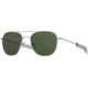 AO Original Pilot Sunglasses, Matte Silver Frame, 52 mm Calobar Green SkyMaster Glass Lenses, Bayonet Temple,738921550105