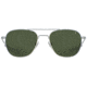 AO Original Pilot Sunglasses, Matte Silver Frame, 52 mm Calobar Green SkyMaster Glass Lenses, Bayonet Temple,738921550105