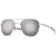 AO Original Pilot Sunglasses, Silver Frame, 55 mm SunFlash Silver Mirror SkyMaster Glass Lenses, Bayonet Temple, Polarized, 738921564676