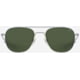 AO Original Pilot Sunglasses, Silver Frame, Calobar Green AOLite Nylon Lenses, Bayonet Temple, 52-20-140, OP-252BTCLGNN