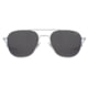 AO Original Pilot Sunglasses, Silver Frame, 55 mm True Color Gray AOLite Nylon Lenses, Bayonet Temple, Polarized, 738921549932