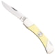 Bear and Son Knives Medium Lockback Folding Knife 2.75in 1095 Carbon Steel Yellow Delrin Handle