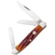 Bear and Son Knives Medium Stockman Folding Knife 2.75in 1095 Carbon Steel Red Stag Bone Handle