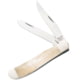 Bear and Son Knives Mini Trapper Folding Knife 3.25in High Carbon Stainless Steel White Smooth Bone Handle