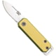 Bear and Son Knives Slip Joint Folding Knife 1.5in High Carbon Stainless Steel Drop Point Aluminum Handle Yellow