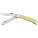 Bear & Son Trapper Fold Knife Clip and spey Blade Smooth yellow delrin handl B