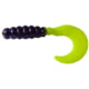 Big Bite Baits Fat Grub Curl Tail Grub 10 2in Purple Glitter Opaque Chartreuse
