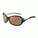 Bolle Grace Sunglasses,Shiny Black/Silver Frame,Rose Gold Round Lens 12101