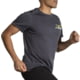 Brooks 3.0 Distance Short Sleeve - Men's Asphalt/Mountain Large