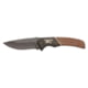Browning Buckmark Hunter Large Fixed Blade Knife 3.625in 440-C Drop Point Wood Handle Split Grain Leather
