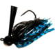Chompers Skirted Football Jig 1/2 oz - 2 Pack Black/Blue Flash